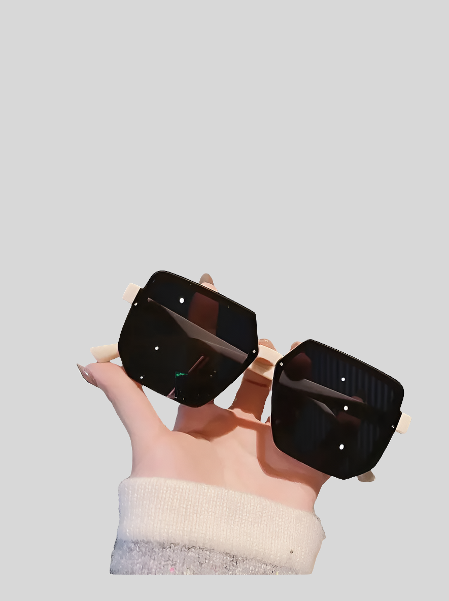 Big Frame Vintage Sunglasses Women, Elegant Square Sun Glasses Retro Eye Glasses Goggle for Female Polygon Sunglasses  