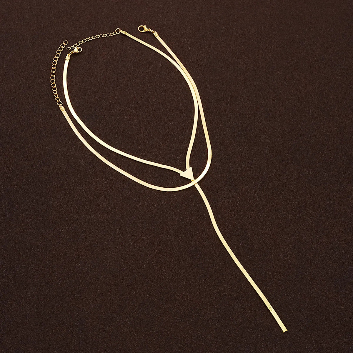New Vintage Sexy Multiler Triangle Long Tassel Necklace for Women Minimalist Goth Gold Color Snake Chain Neck Jewelry Gifts