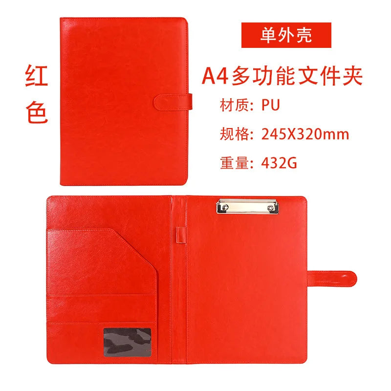 New A4 Letter Size Professional Padfolio with Clipboard, Faux Leather Portfolio Folder Binder, for Business Office Conference