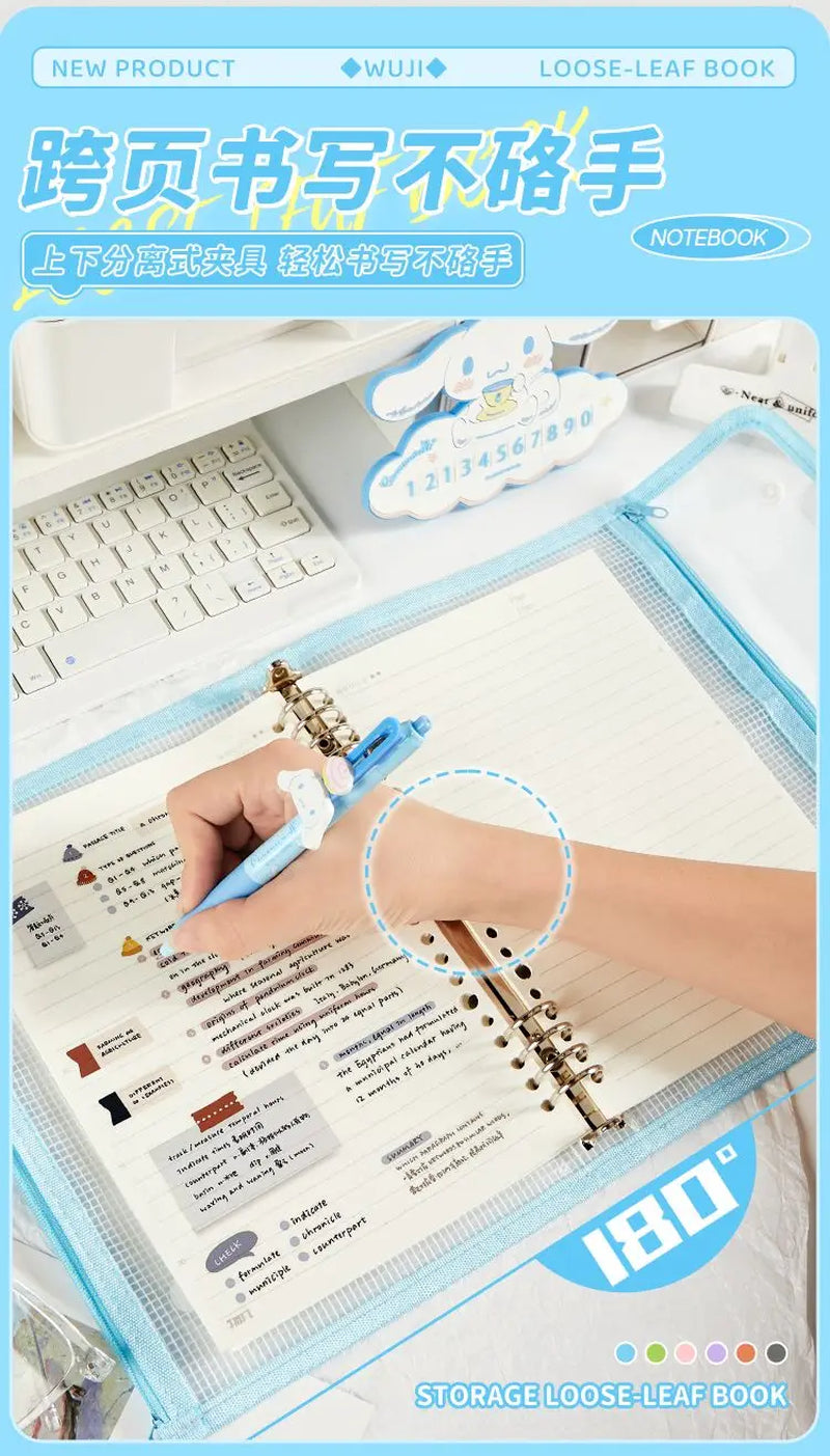 NEWEST Versatile A5 Waterproof Storage Writing Binder Cover with 8 Ring Binder,Clear PVC Refillable Notebook School Office