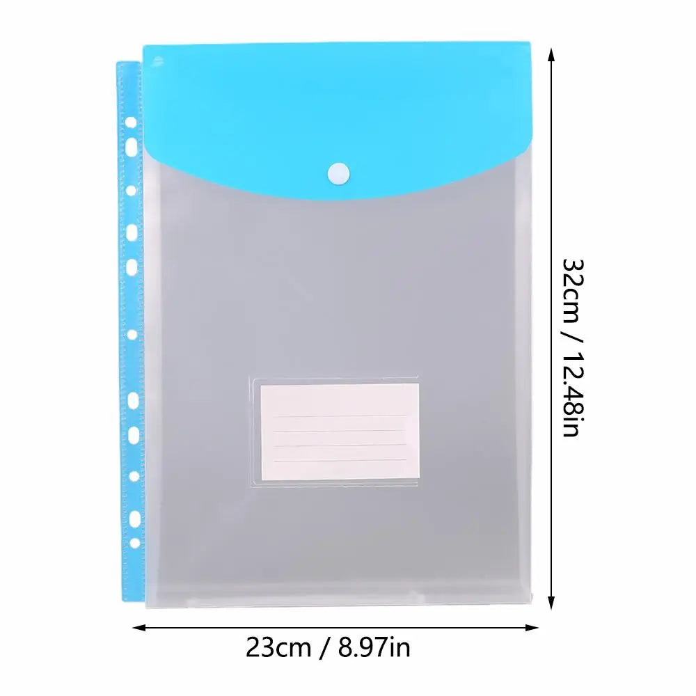 A4 High-Capacity Loose Leaf File Bags with 11-Hole Binder Rings Expandable Buckles & Label Slots for School Office Supplies