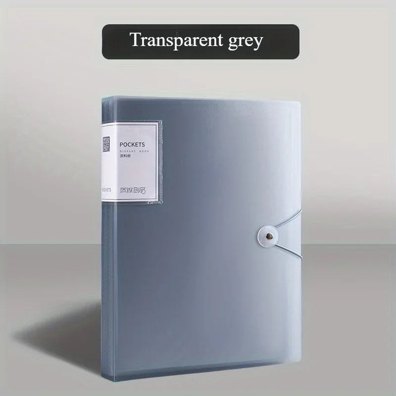 1Pack, A4 Document Organizer with 60 Transparent Pockets - Multi-Layer Office and School Storage Folder Desk Organizer Binder