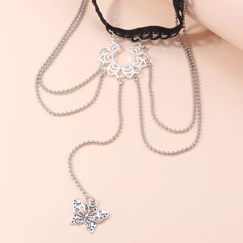 Aihua Bohemian Elestic Band Leg Chain for Women Sexy Long Tassel Flower Butterfly Pendants Leg Thigh Harness Beach Body Jewelry