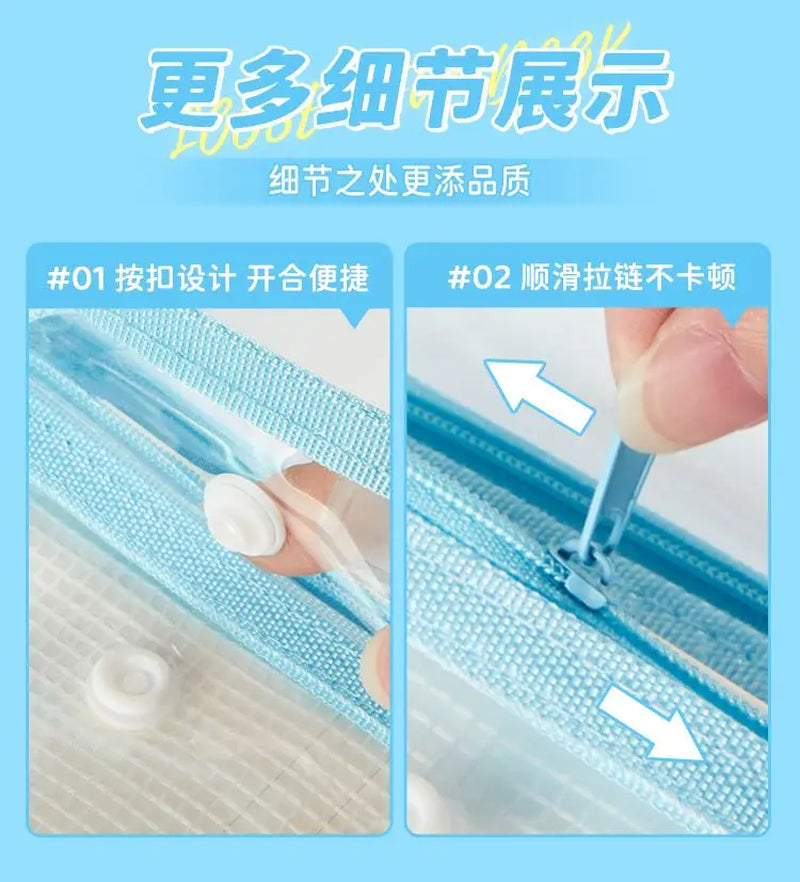 NEWEST Versatile A5 Waterproof Storage Writing Binder Cover with 8 Ring Binder,Clear PVC Refillable Notebook School Office